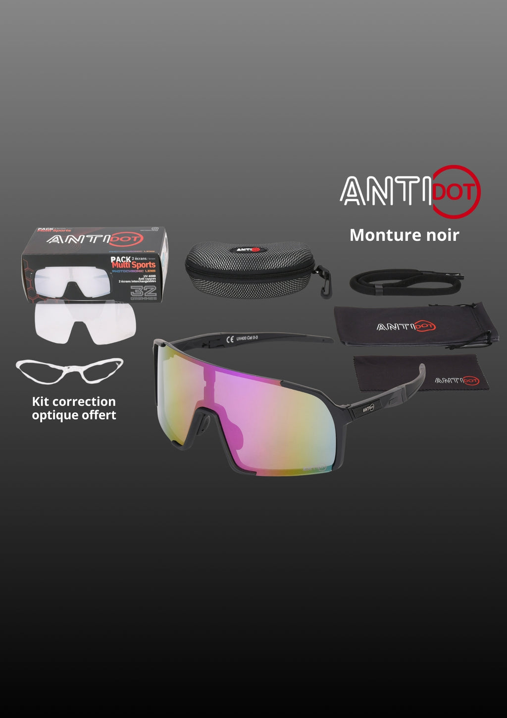 Pack 2 écrans, FUEL : miroir cat.3 & photochromique cat.0-3