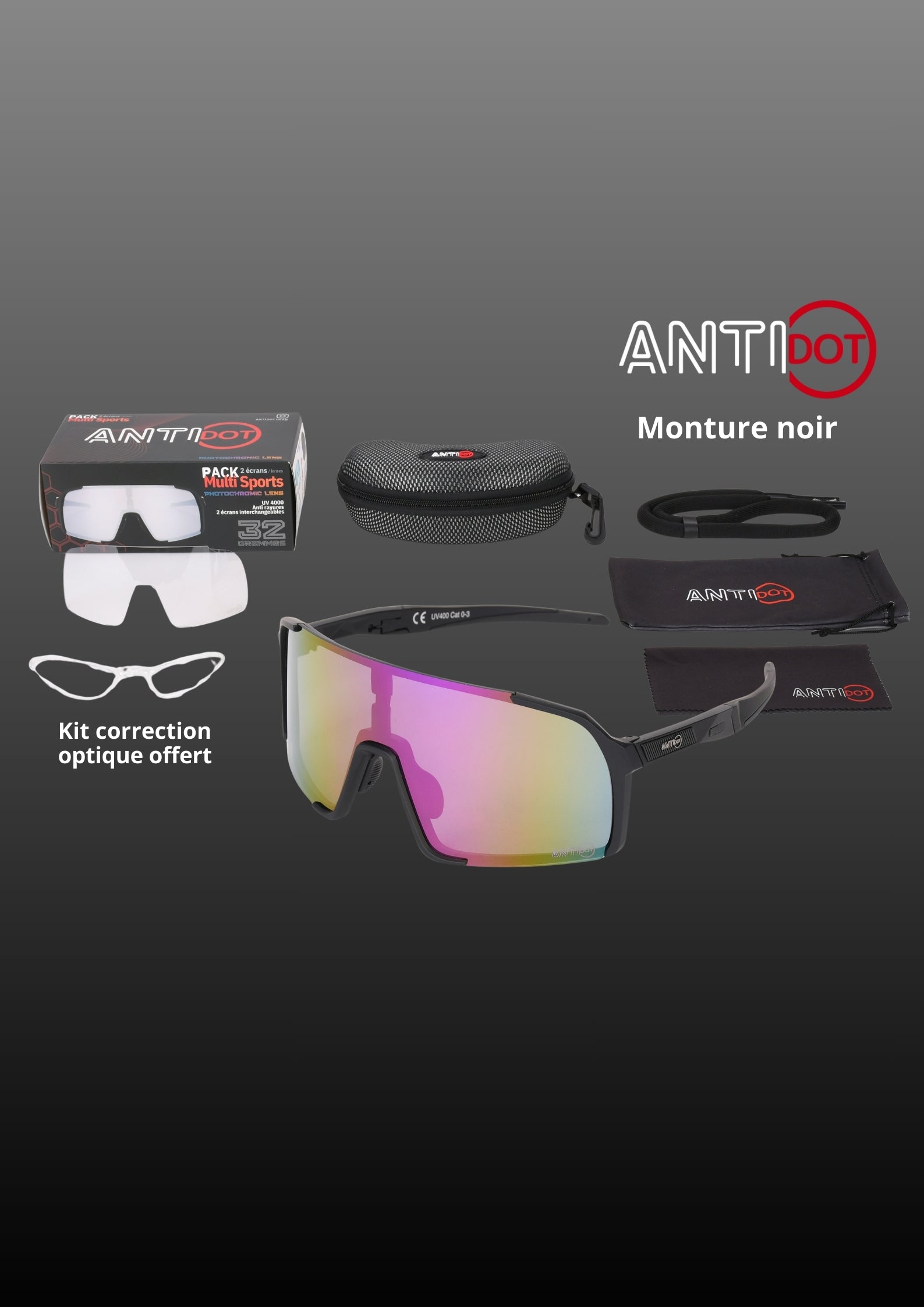 Pack 2 écrans, FUEL : miroir cat.3 & photochromique cat.0-3