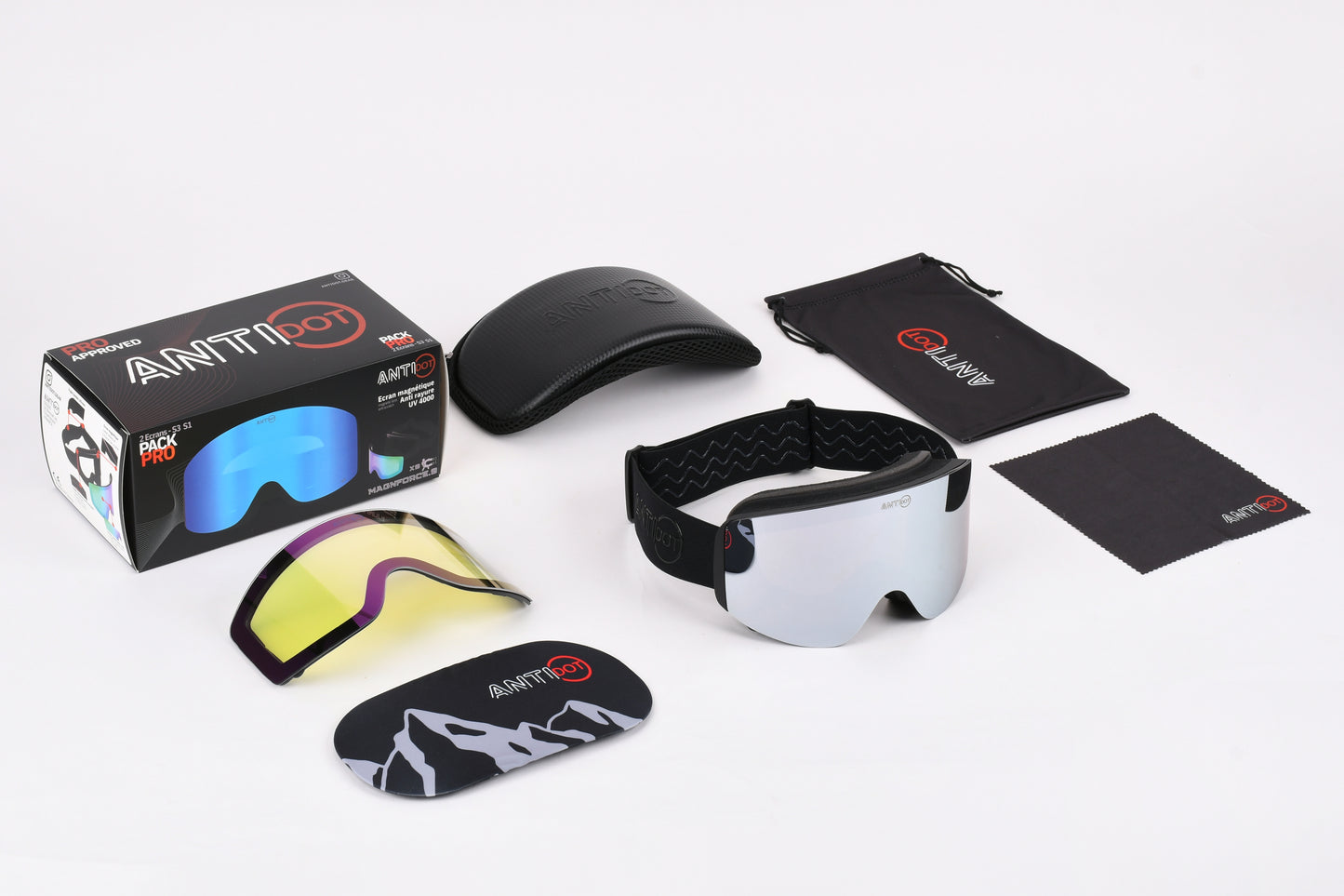 Masque Chrome - Pack PRO - 2 lenses